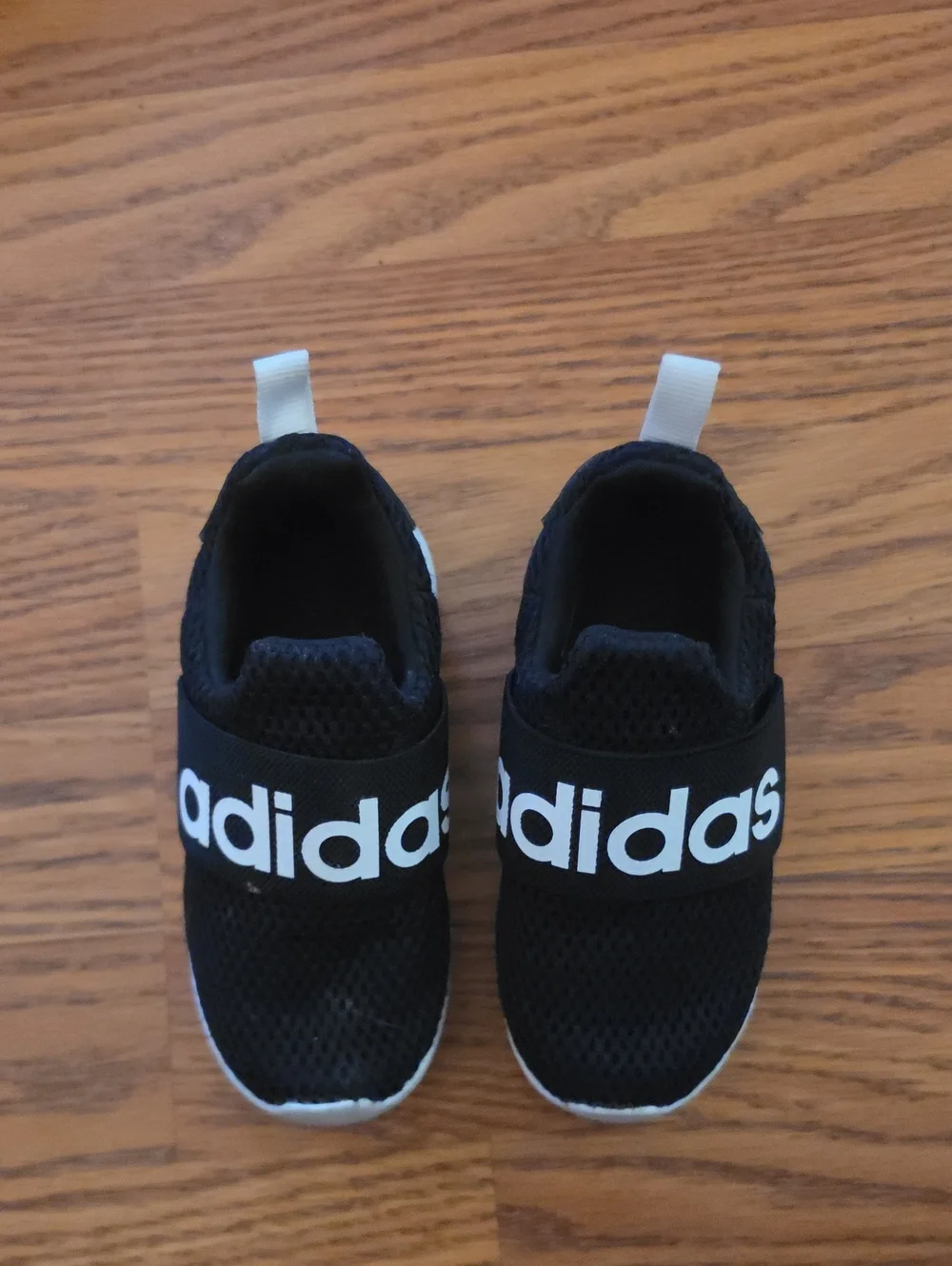 adidas Kids Black and White Slip-On Sneakers